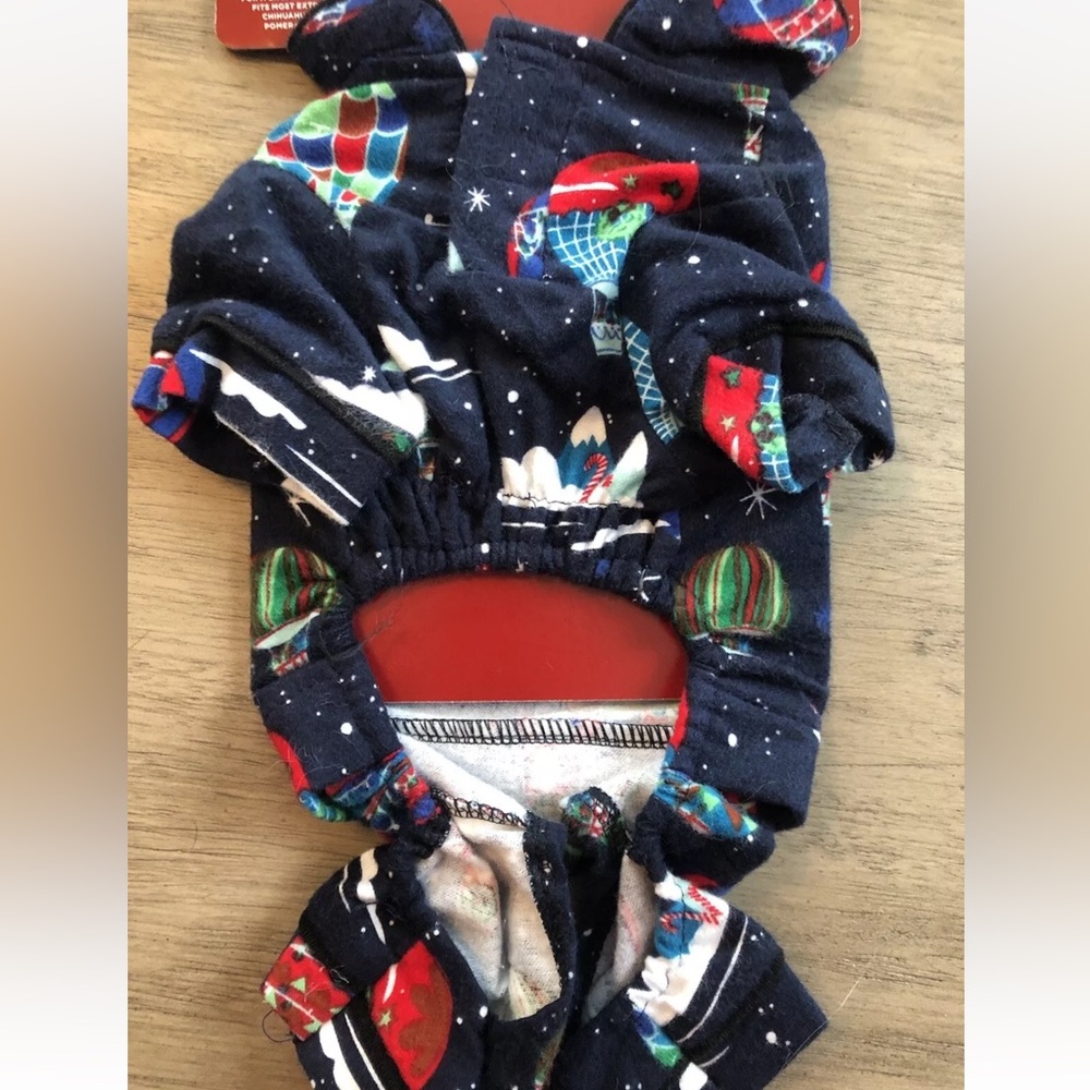 Wondershop One Piece Navy Easy Close Hot Air Balloons Pet Pajamas Size LG NWOT - Picture 7 of 12